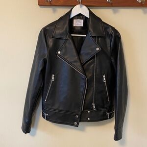 ZARA Faux Leather Moto Jacket 13-14 YR